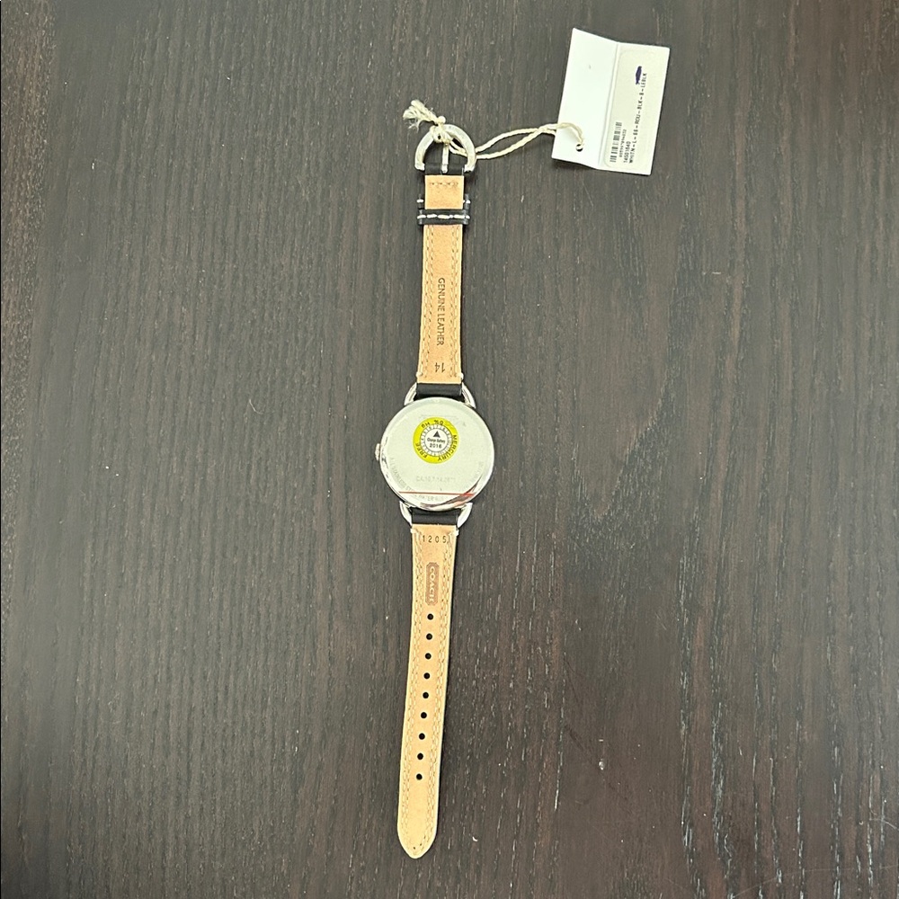 Coach Black Leather Strap Silver-Tone Women’s Watch - Picture 7 of 9